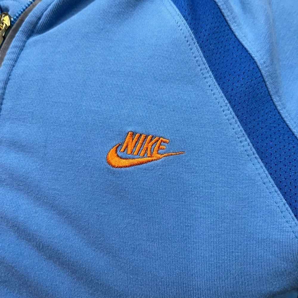 Nike Track Jacket Womens‎ Blue Hooded Zipper Pockets Full Zip
